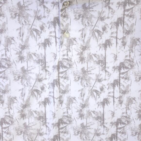 Hickey Freeman Polo Mens Small Gray Tropical Palm Tree All Over Performance Golf - Picture 3 of 9